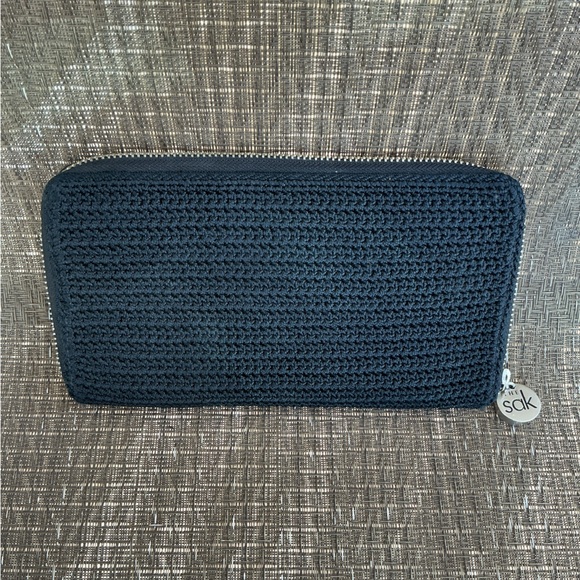The Sak Handbags - The Sak Black Crochet Knit Zip Wallet